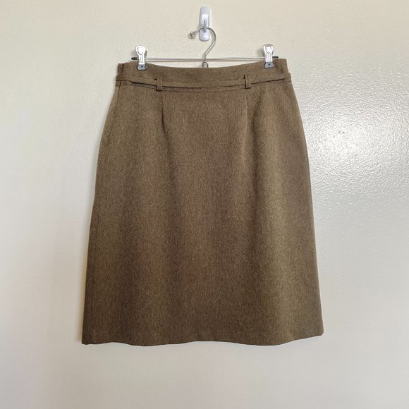 Vintage | Brown Tweed A-line Skirt - Picture 3 of 5
